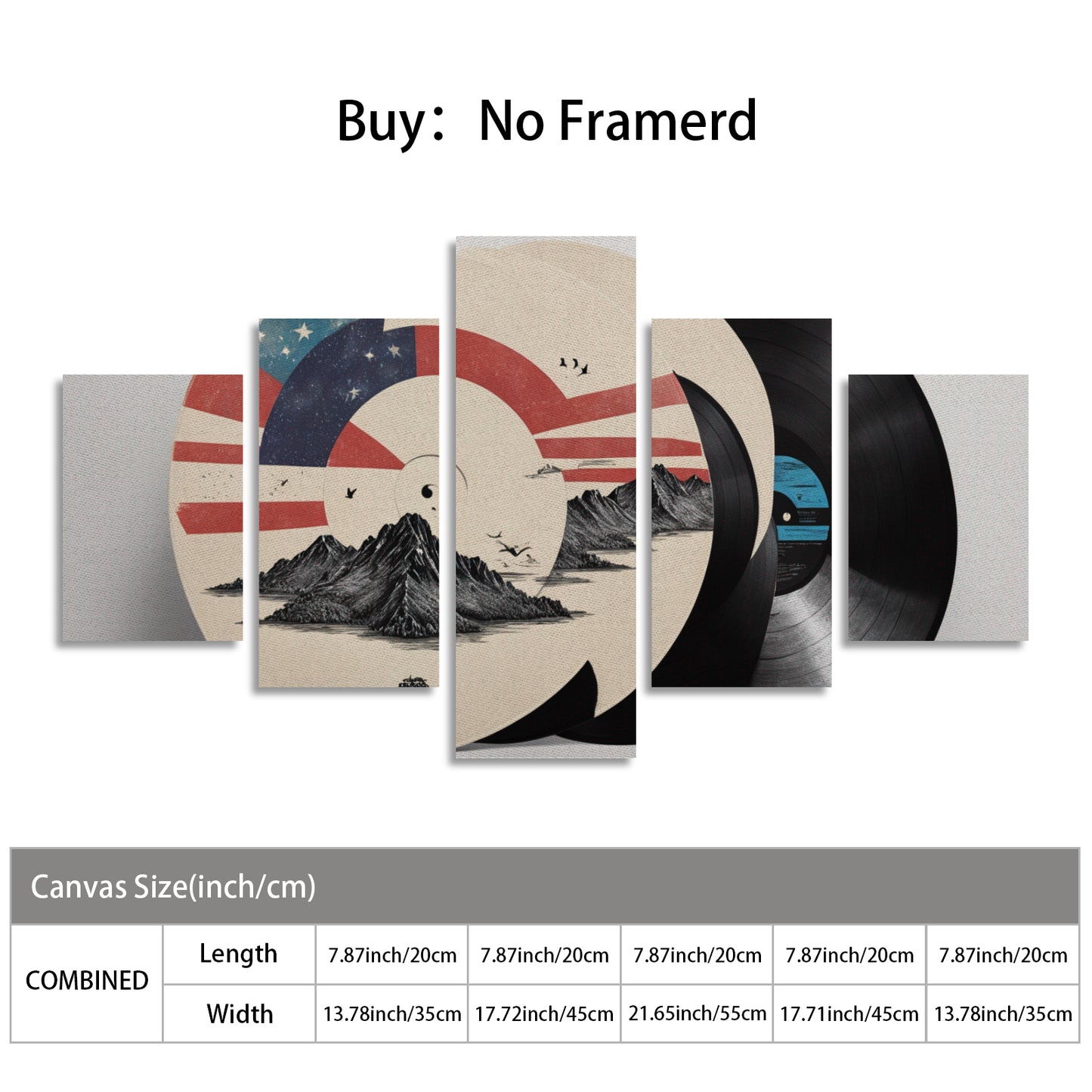 Canvas Wall Art Prints (No Frame) 5-Pieces/Set A