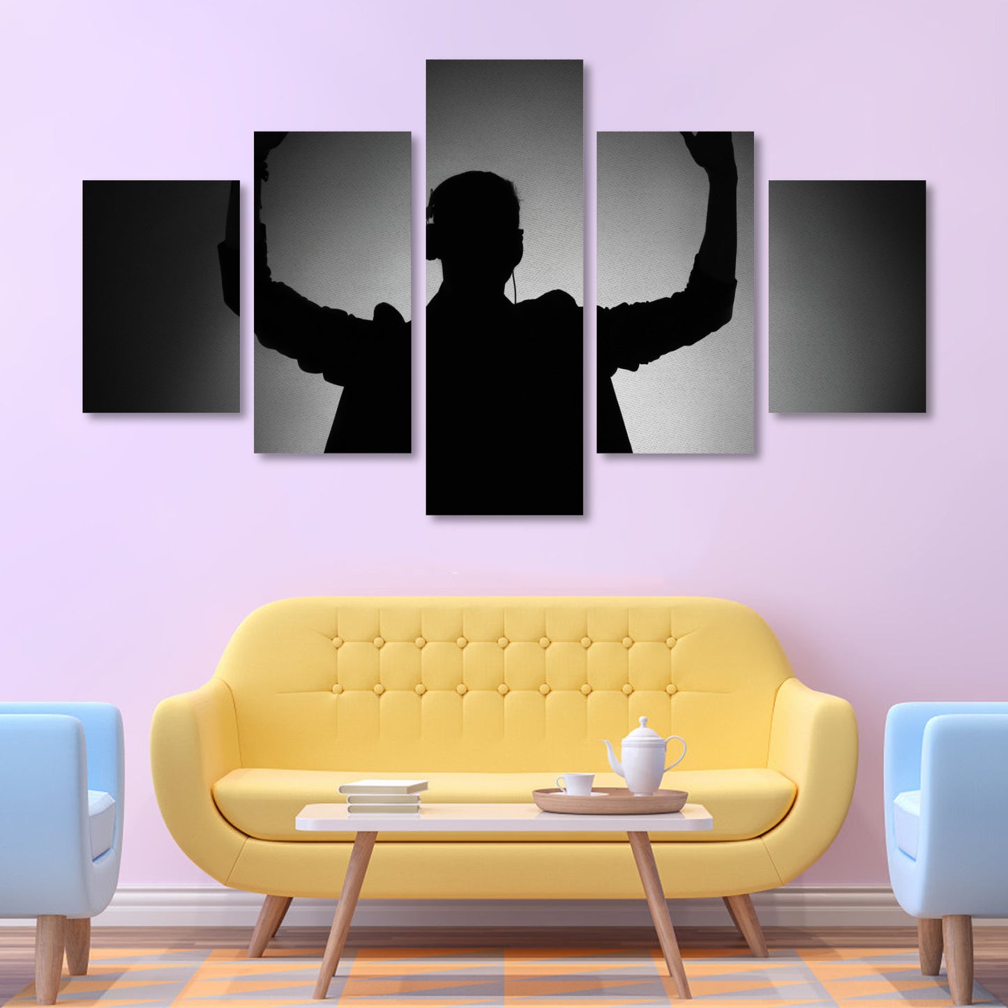 Canvas Wall Art Prints (No Frame) 5-Pieces/Set A