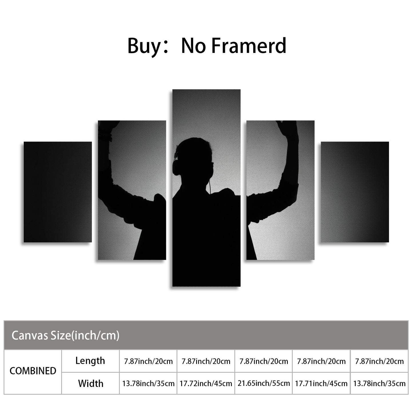 Canvas Wall Art Prints (No Frame) 5-Pieces/Set A
