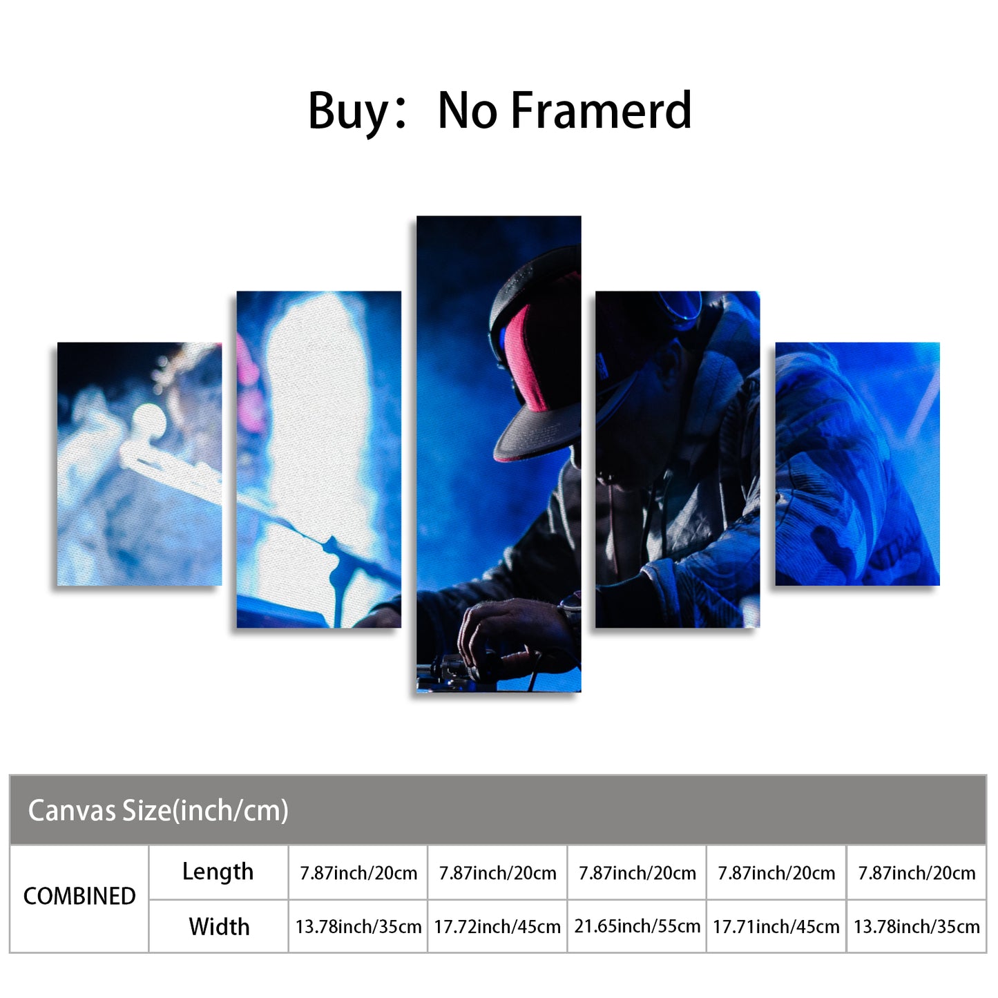 Canvas Wall Art Prints (No Frame) 5-Pieces/Set A