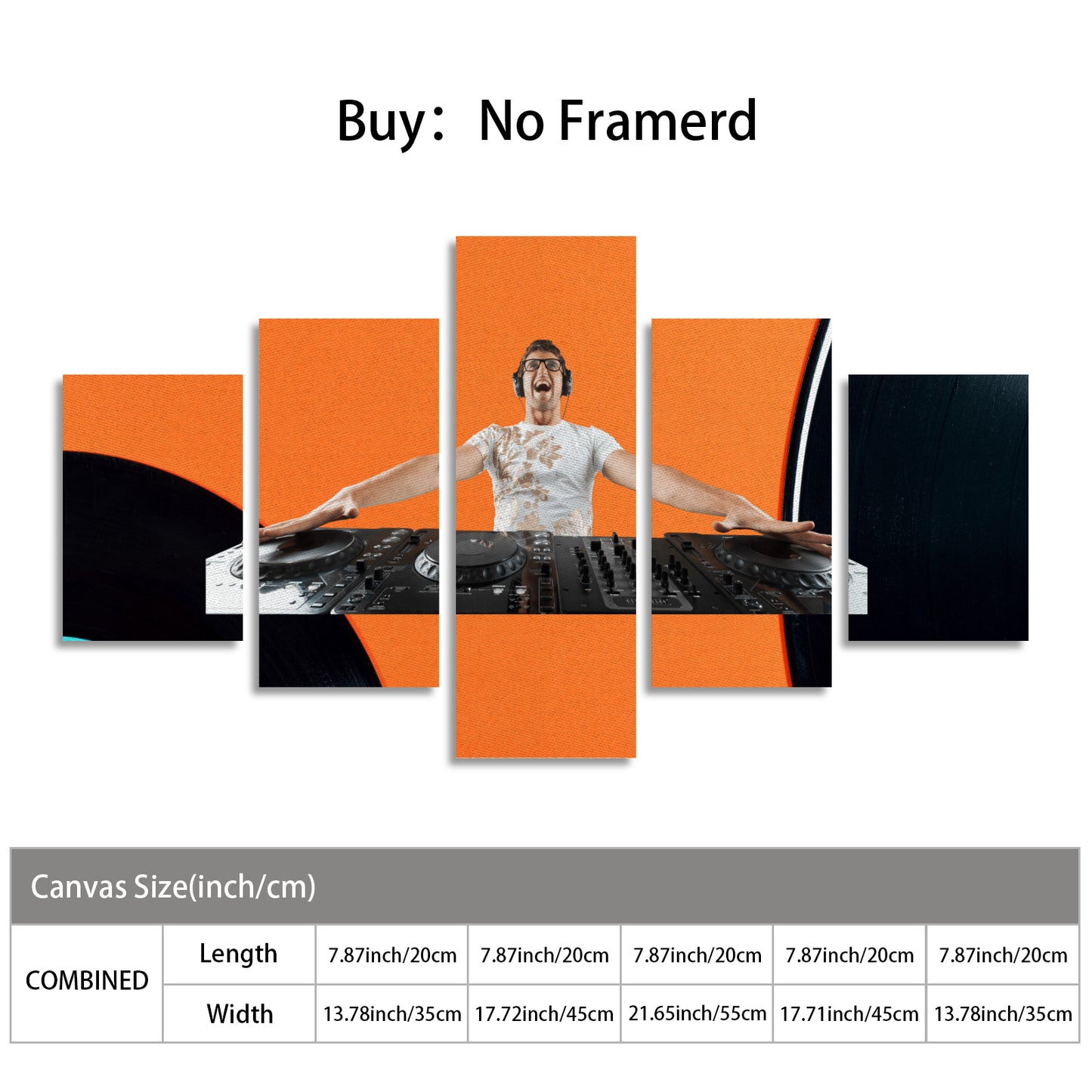Canvas Wall Art Prints (No Frame) 5-Pieces/Set A