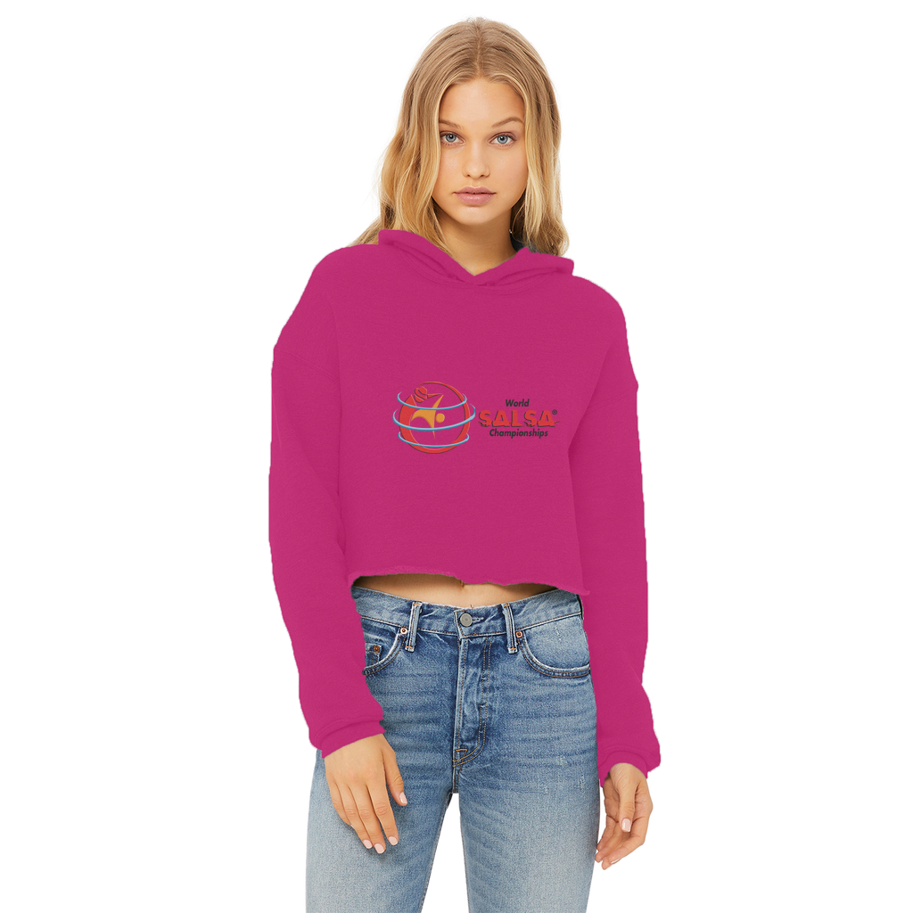 WSC Collection Ladies Cropped Raw Edge Hoodie