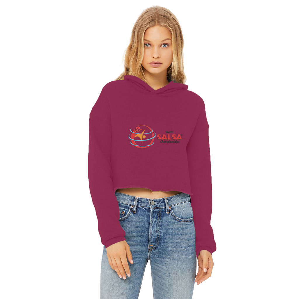 WSC Collection Ladies Cropped Raw Edge Hoodie