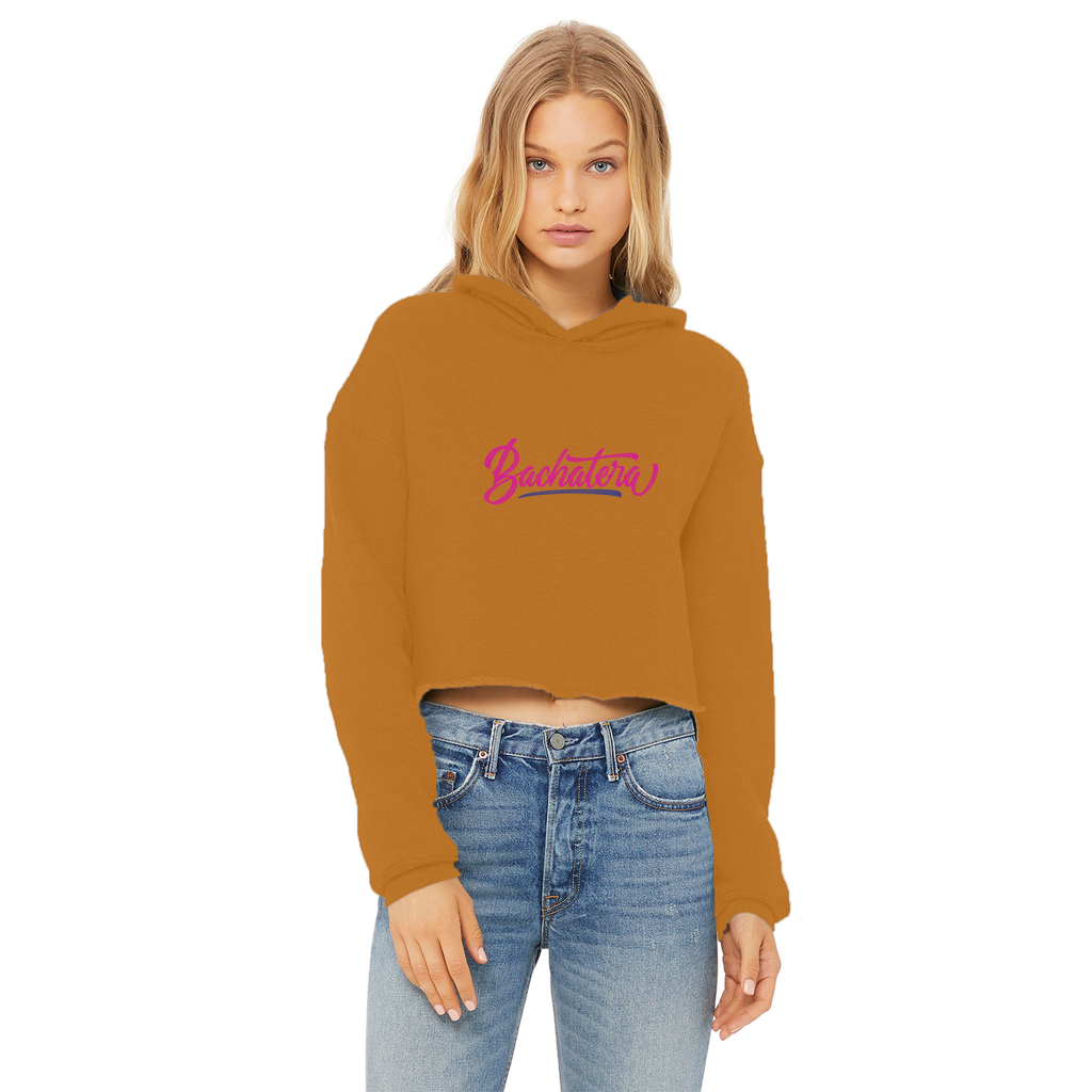 Bachatera Ladies Cropped Raw Edge Hoodie