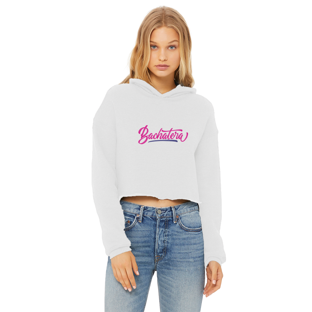 Bachatera Ladies Cropped Raw Edge Hoodie