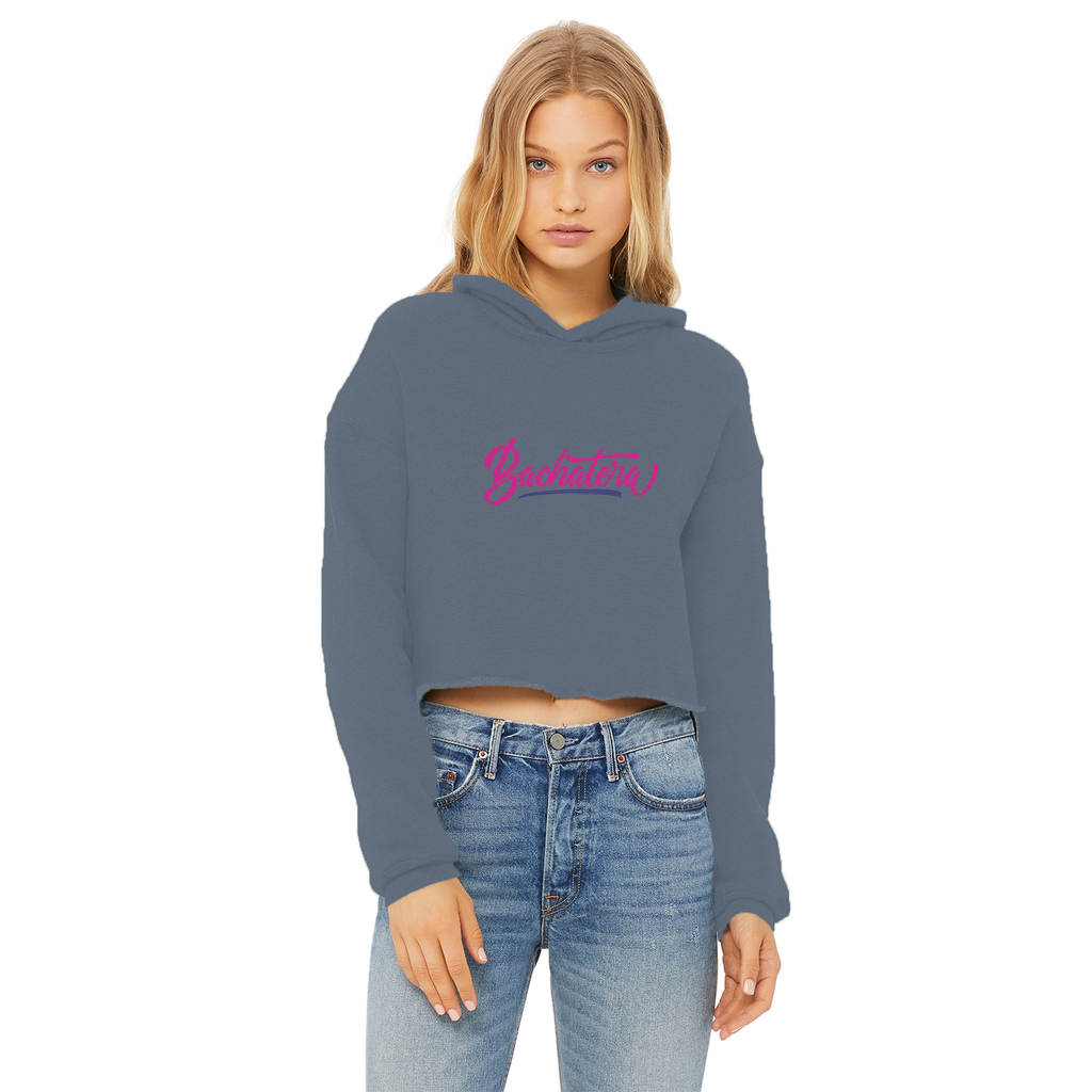 Bachatera Ladies Cropped Raw Edge Hoodie