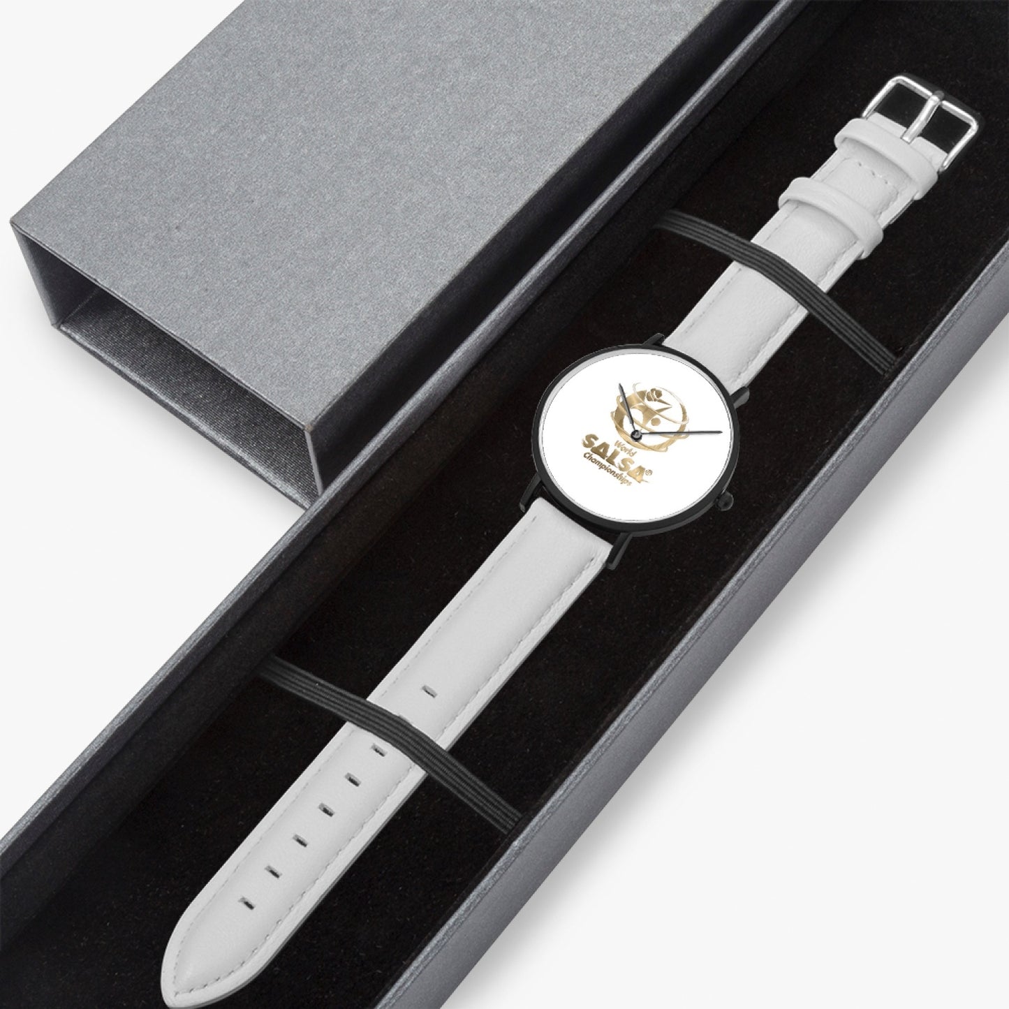 WSC Gold Collection- Hot Selling Ultra-Thin Leather Strap Quartz Watch (Black)