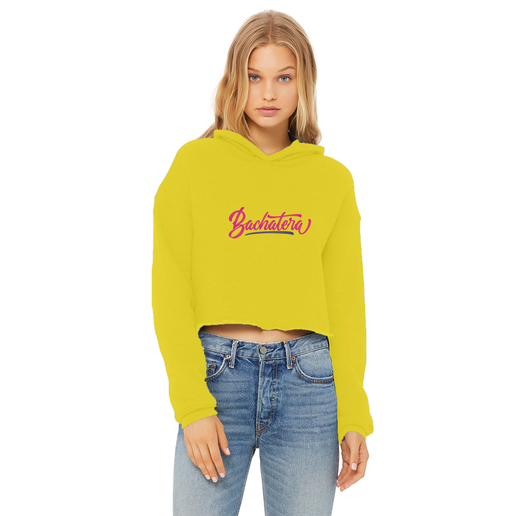 Bachatera Ladies Cropped Raw Edge Hoodie