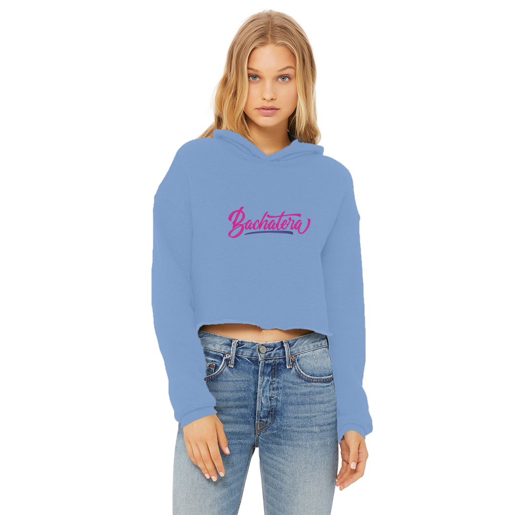 Bachatera Ladies Cropped Raw Edge Hoodie