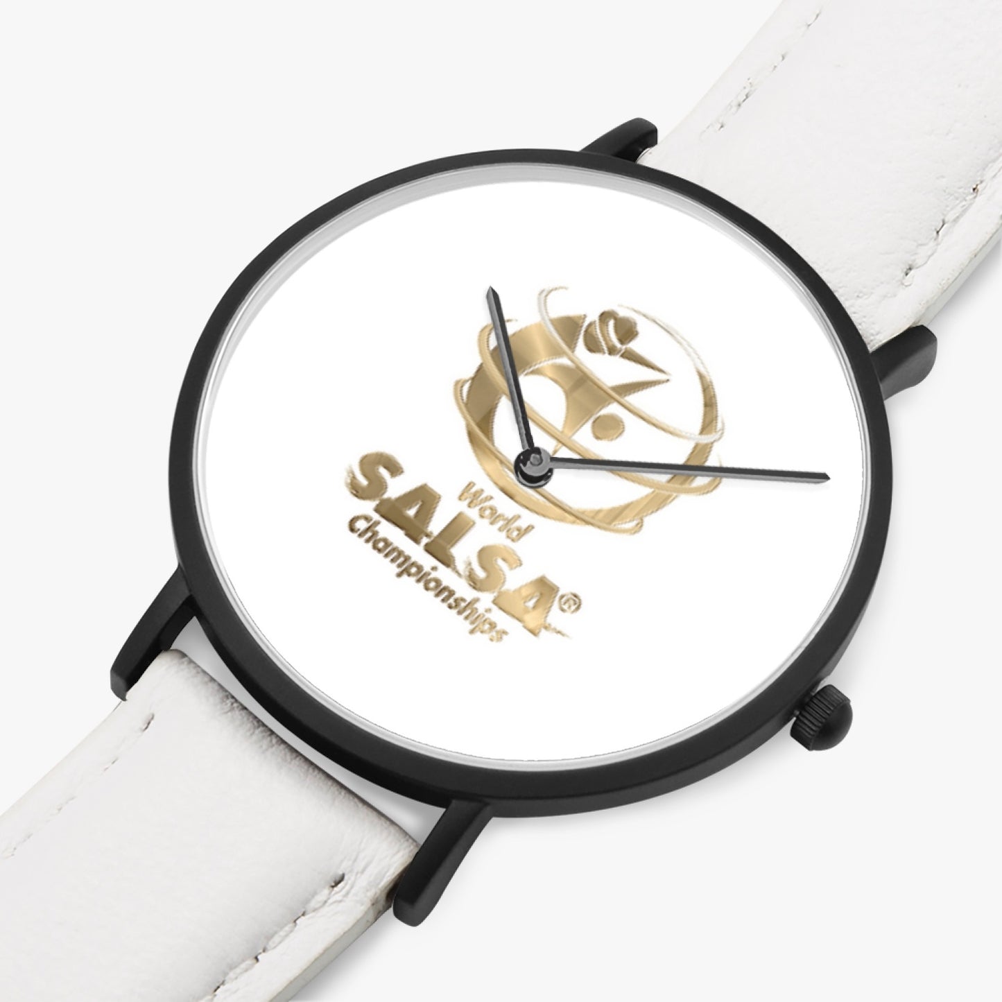 WSC Gold Collection- Hot Selling Ultra-Thin Leather Strap Quartz Watch (Black)