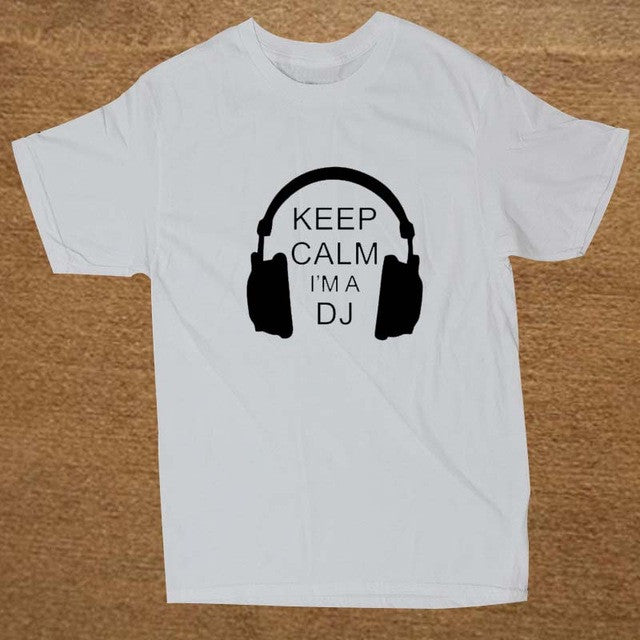 DJ Collection-Keep Calm I'm A DJ Party Headphones Rave T Shirt Men Novelty Funny Tshirt Man Clothing Short Sleeve Camisetas T-shirt - World Salsa Championships
