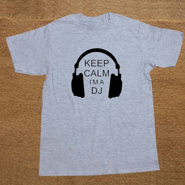 DJ Collection-Keep Calm I'm A DJ Party Headphones Rave T Shirt Men Novelty Funny Tshirt Man Clothing Short Sleeve Camisetas T-shirt - World Salsa Championships