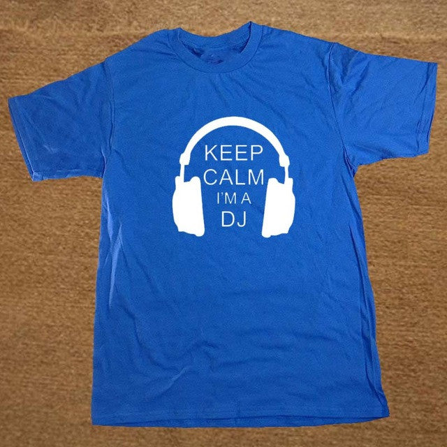 DJ Collection-Keep Calm I'm A DJ Party Headphones Rave T Shirt Men Novelty Funny Tshirt Man Clothing Short Sleeve Camisetas T-shirt - World Salsa Championships