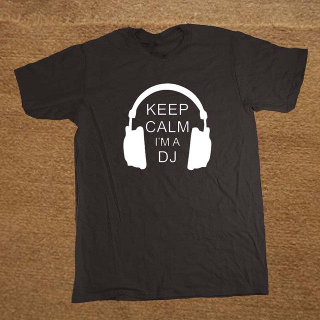 DJ Collection-Keep Calm I'm A DJ Party Headphones Rave T Shirt Men Novelty Funny Tshirt Man Clothing Short Sleeve Camisetas T-shirt - World Salsa Championships