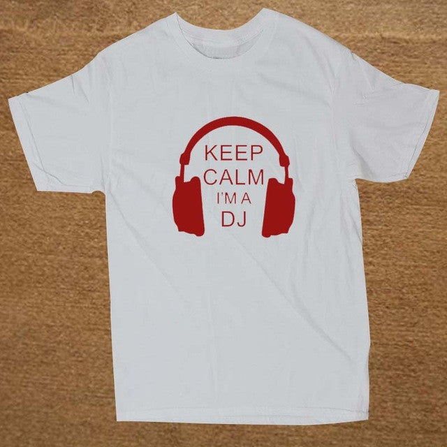 DJ Collection-Keep Calm I'm A DJ Party Headphones Rave T Shirt Men Novelty Funny Tshirt Man Clothing Short Sleeve Camisetas T-shirt - World Salsa Championships