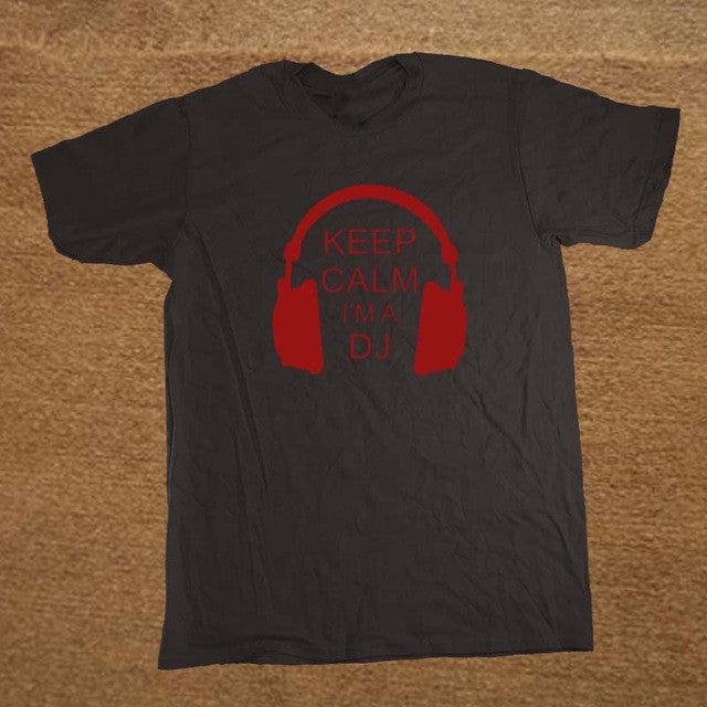 DJ Collection-Keep Calm I'm A DJ Party Headphones Rave T Shirt Men Novelty Funny Tshirt Man Clothing Short Sleeve Camisetas T-shirt - World Salsa Championships