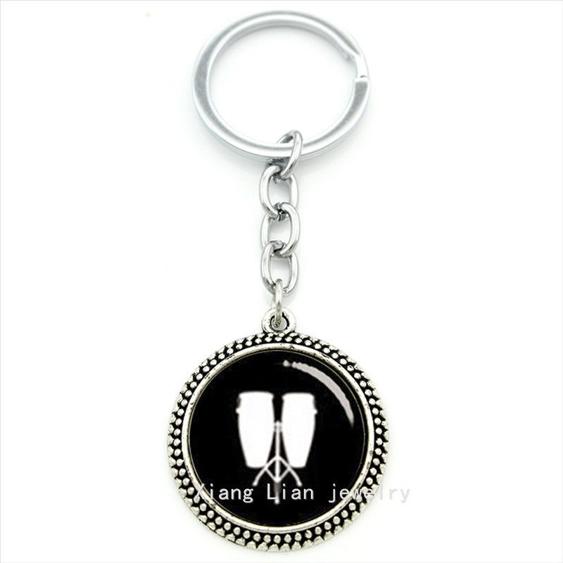 The fashion popular low conga musical instrument Drums keychain DJ Mixer Musician Gift, tambourine men,women jewelry gift T447 - World Salsa Championships