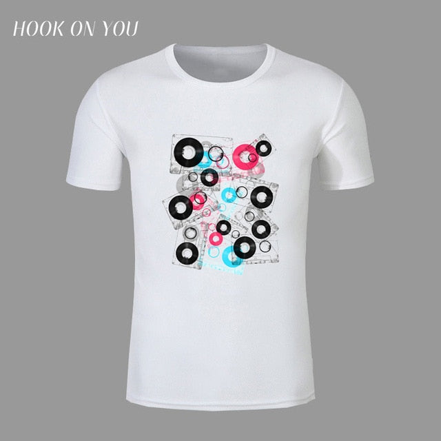 Handsome DJ t-shirt headphones print men rock t shirt funny top tees short sleeve - World Salsa Championships
