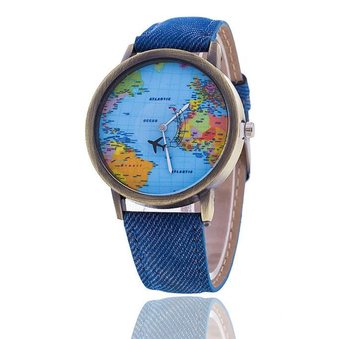Men/Women Watch World Map Design Analog Quartz Watch - World Salsa Championships