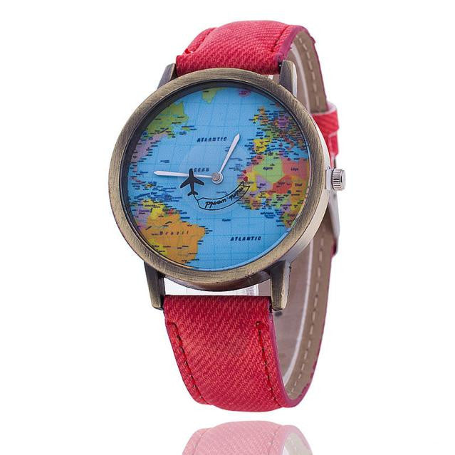 Men/Women Watch World Map Design Analog Quartz Watch - World Salsa Championships