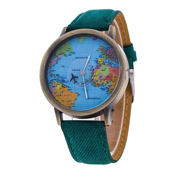 Men/Women Watch World Map Design Analog Quartz Watch - World Salsa Championships
