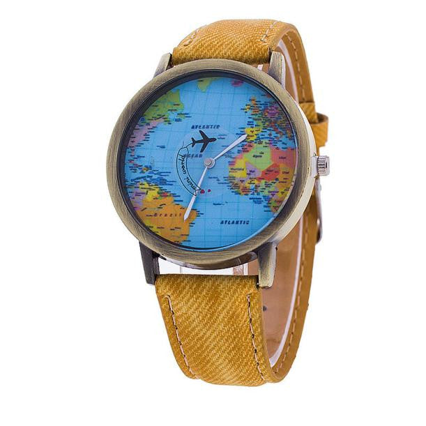 Men/Women Watch World Map Design Analog Quartz Watch - World Salsa Championships