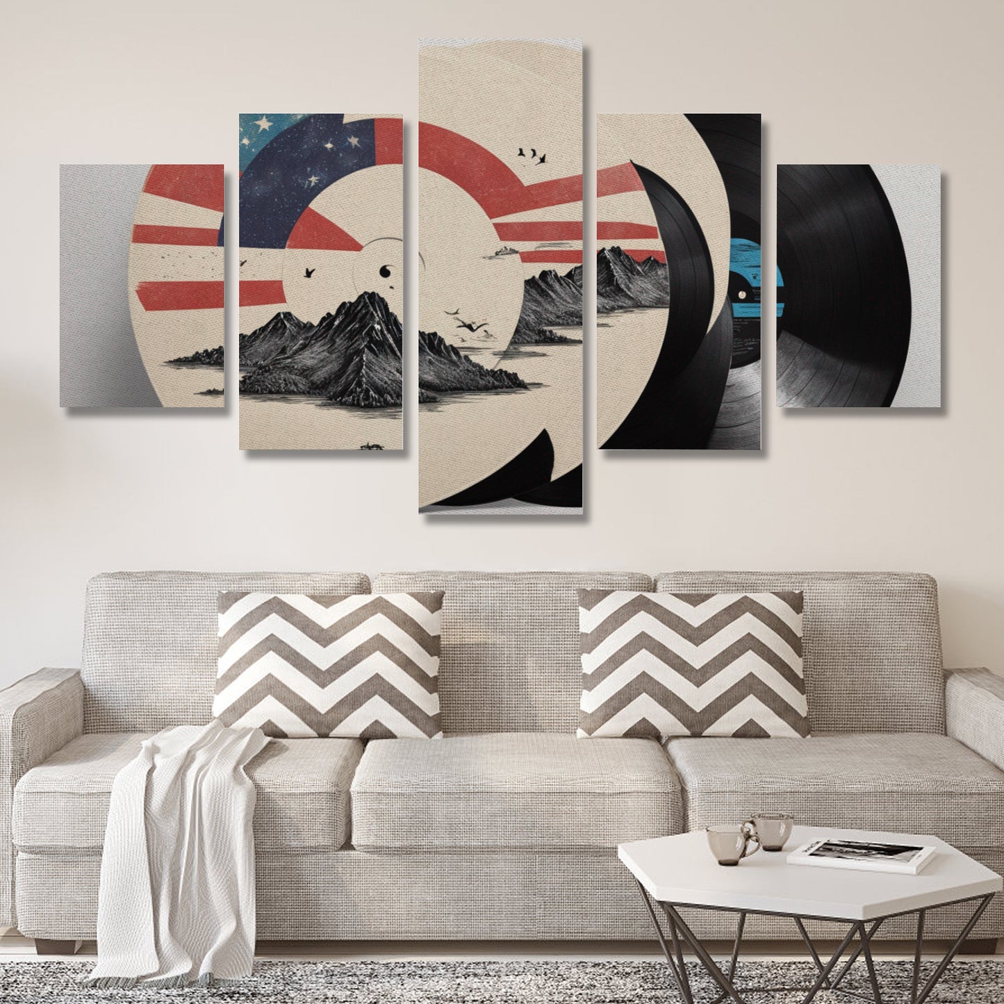 Canvas Wall Art Prints (No Frame) 5-Pieces/Set A