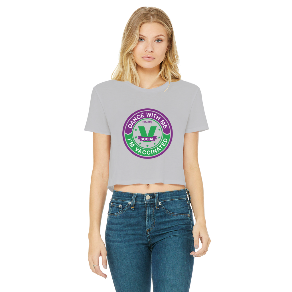 Dance with Me Classic Women's Cropped Raw Edge T-Shirt - World Salsa Championships