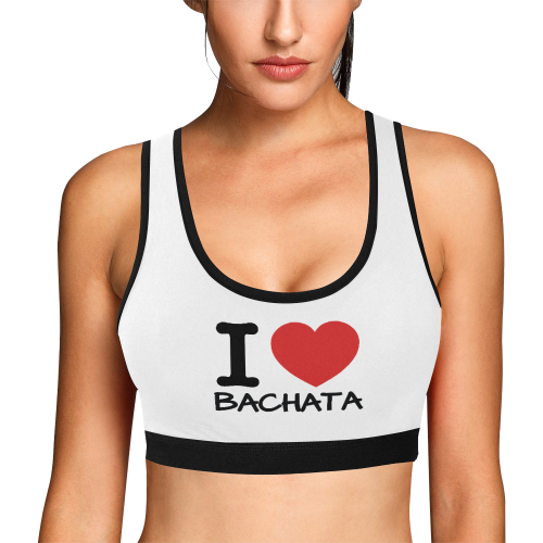 I Love Bachata Sports Bra Women's All Over Print Sports Bra (Model T52) - World Salsa Championships