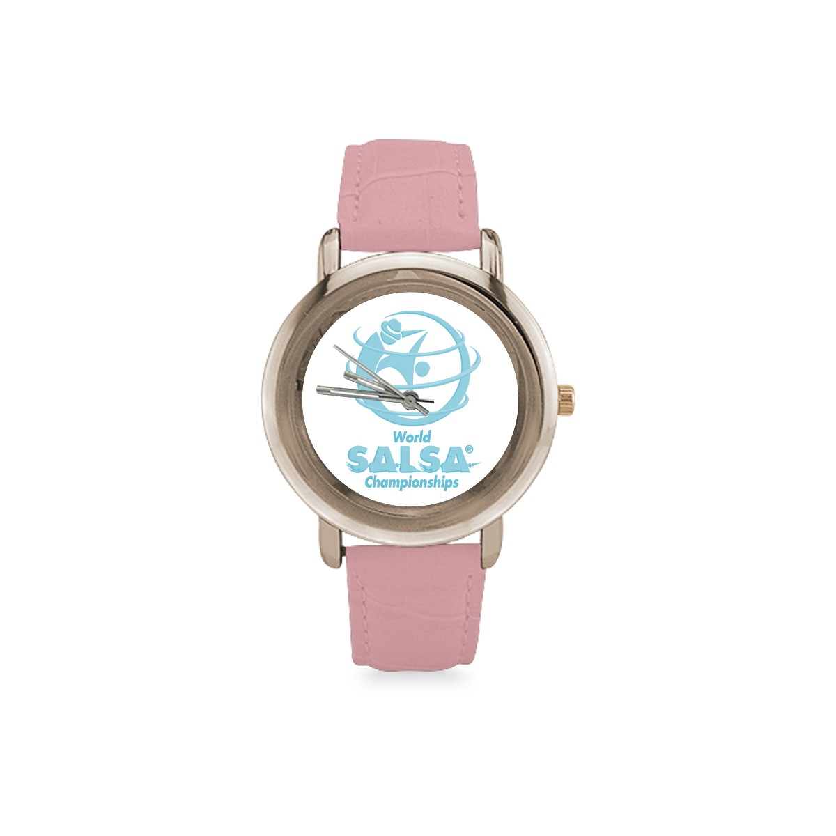 WSC Women's Rose Gold Leather Strap Watch - World Salsa Championships