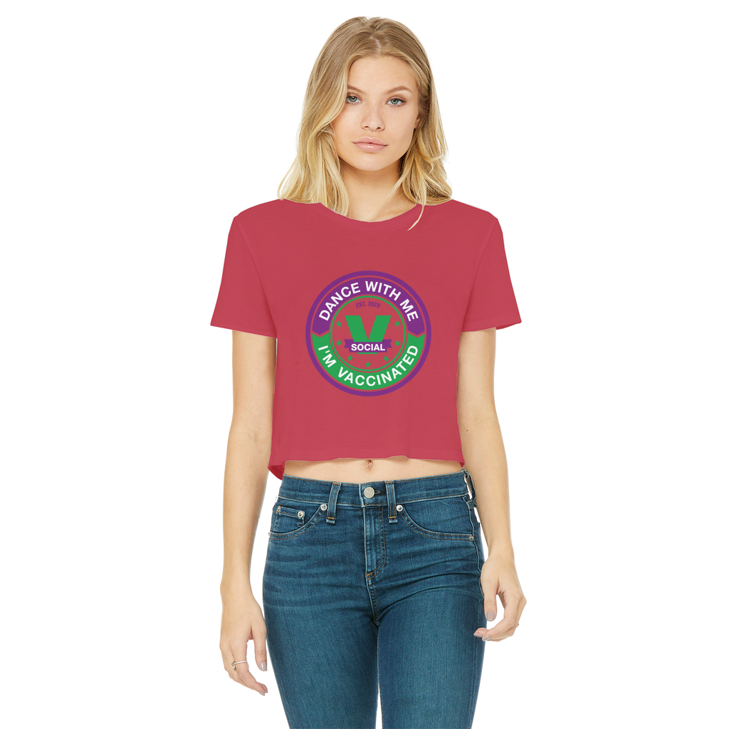 Dance with Me Classic Women's Cropped Raw Edge T-Shirt - World Salsa Championships