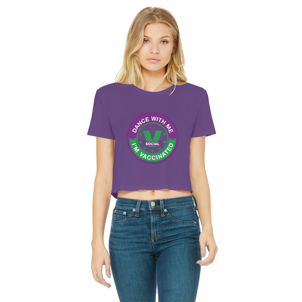 Dance with Me Classic Women's Cropped Raw Edge T-Shirt - World Salsa Championships