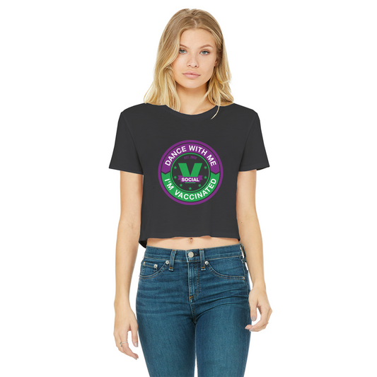 Dance with Me Classic Women's Cropped Raw Edge T-Shirt - World Salsa Championships