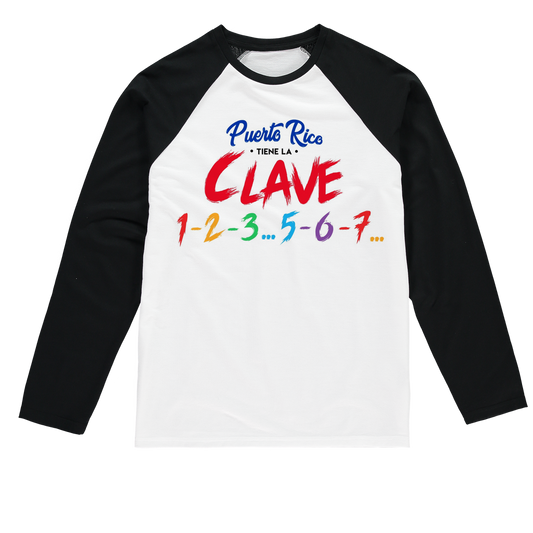 Puerto Rico Tiene La Clave Sublimation Baseball Long Sleeve T-Shirt - World Salsa Championships