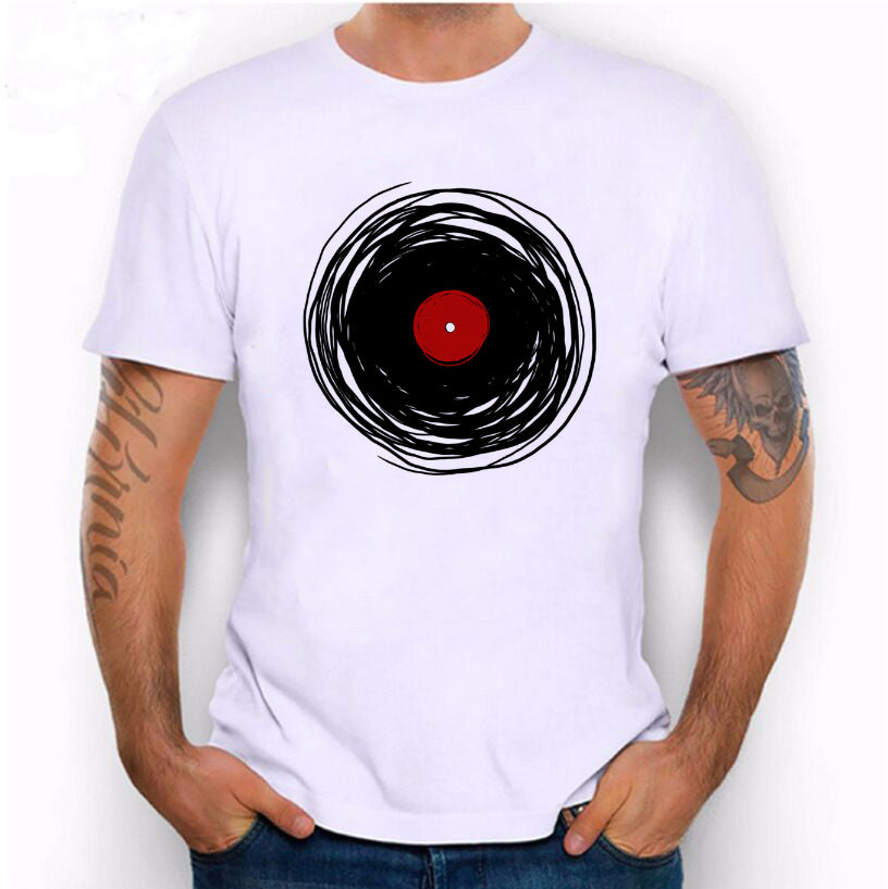 Hillbilly Spinning With A Vinyl Record Retro Music DJ Men's Medium White Graphic T-Shirt Unisex Clothing T Shirt Men Tees &amp; Tops - World Salsa Championships