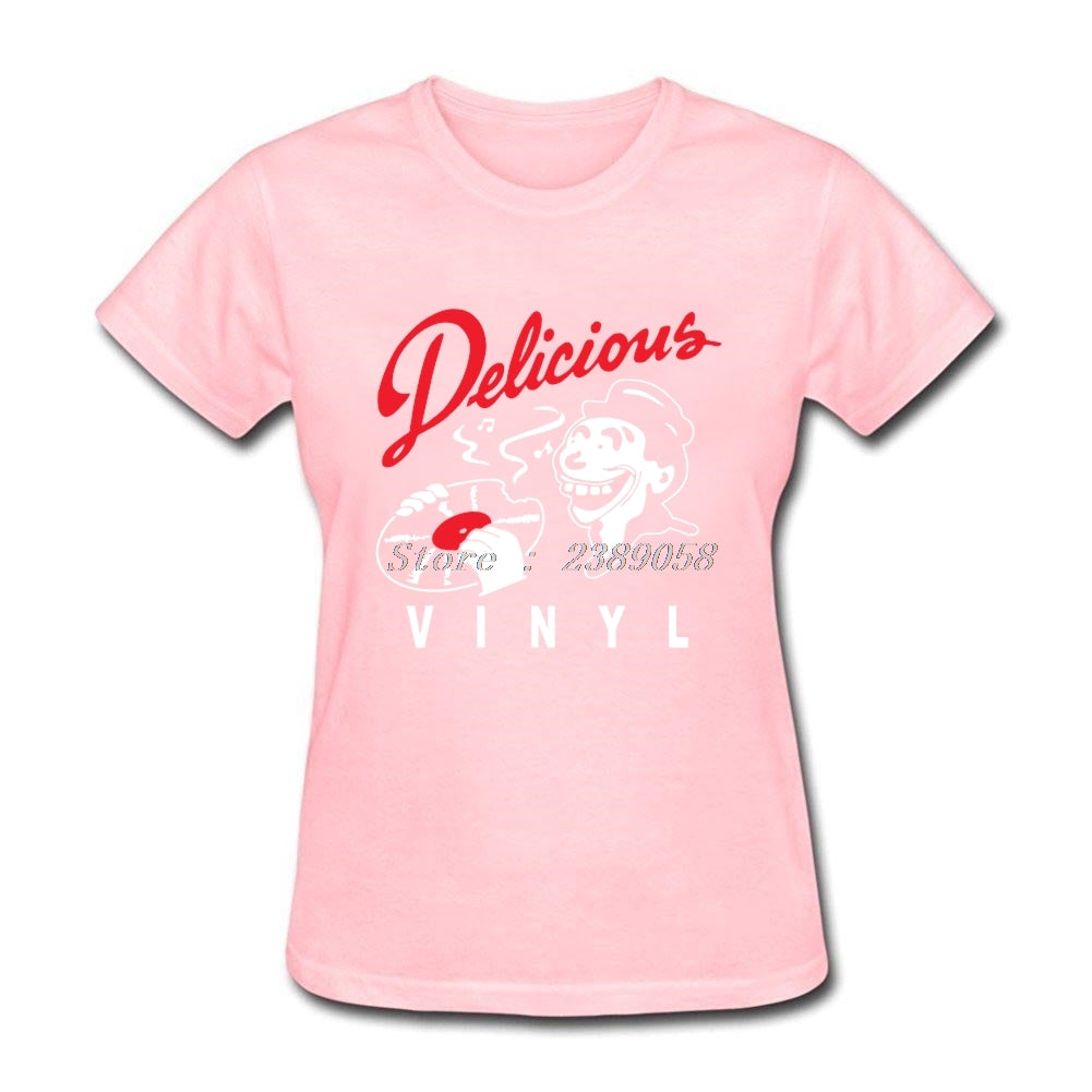 Women Printed T Shirts New Arrival Delicious Vinyl Clothes Luxury Brand Short DJ Music T-Shirts Plus Size - World Salsa Championships