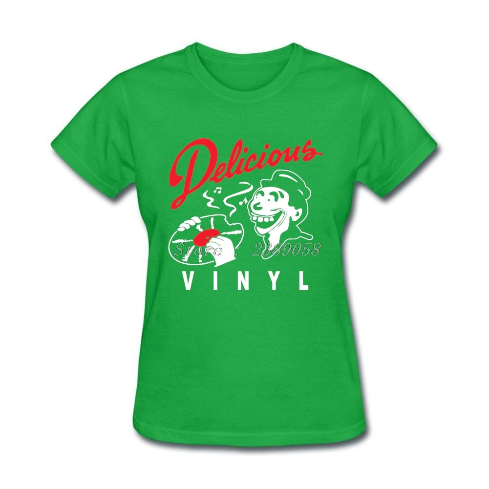 Women Printed T Shirts New Arrival Delicious Vinyl Clothes Luxury Brand Short DJ Music T-Shirts Plus Size - World Salsa Championships