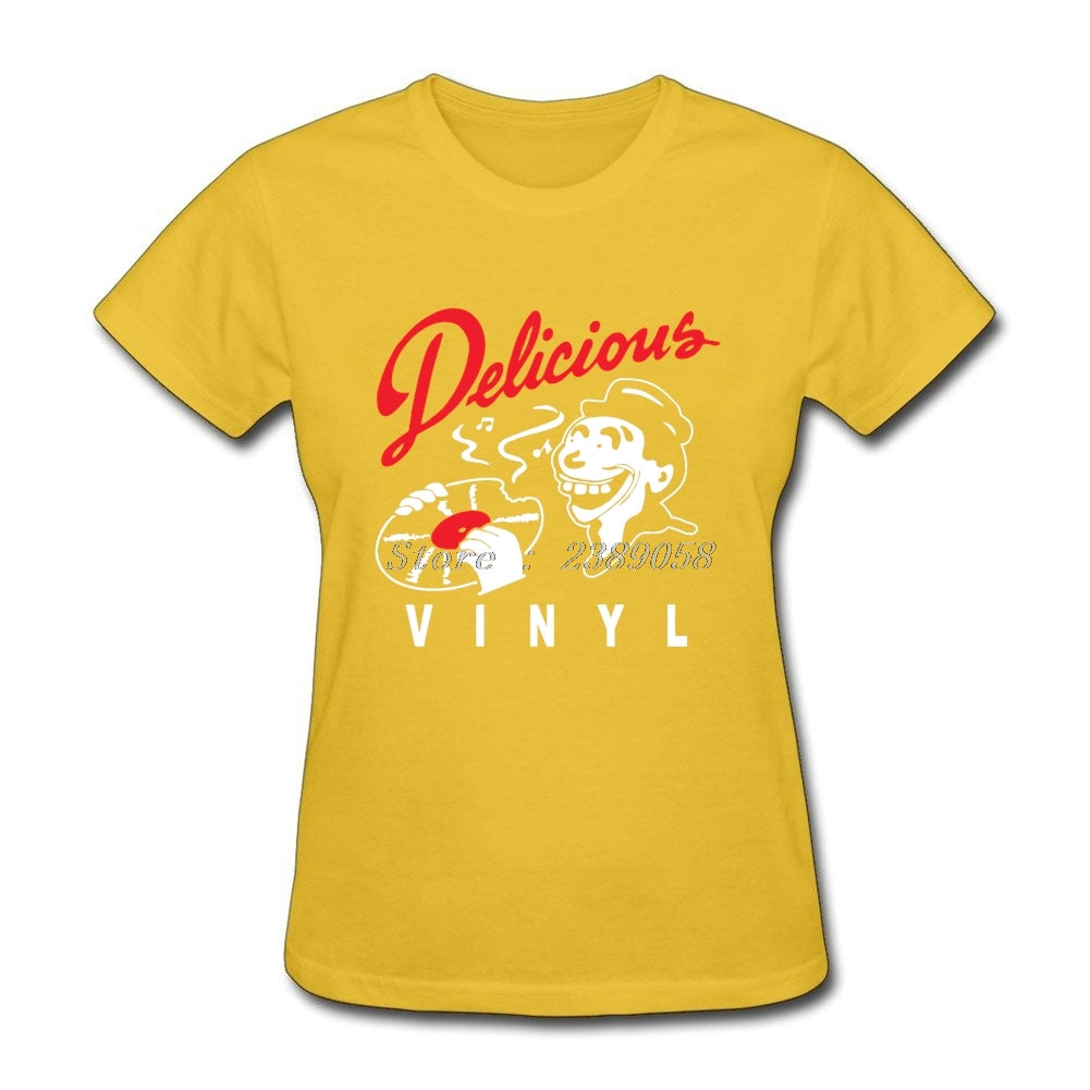 Women Printed T Shirts New Arrival Delicious Vinyl Clothes Luxury Brand Short DJ Music T-Shirts Plus Size - World Salsa Championships