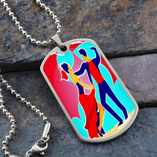 Salsa dog tag. Designed by Artificial Intelligence