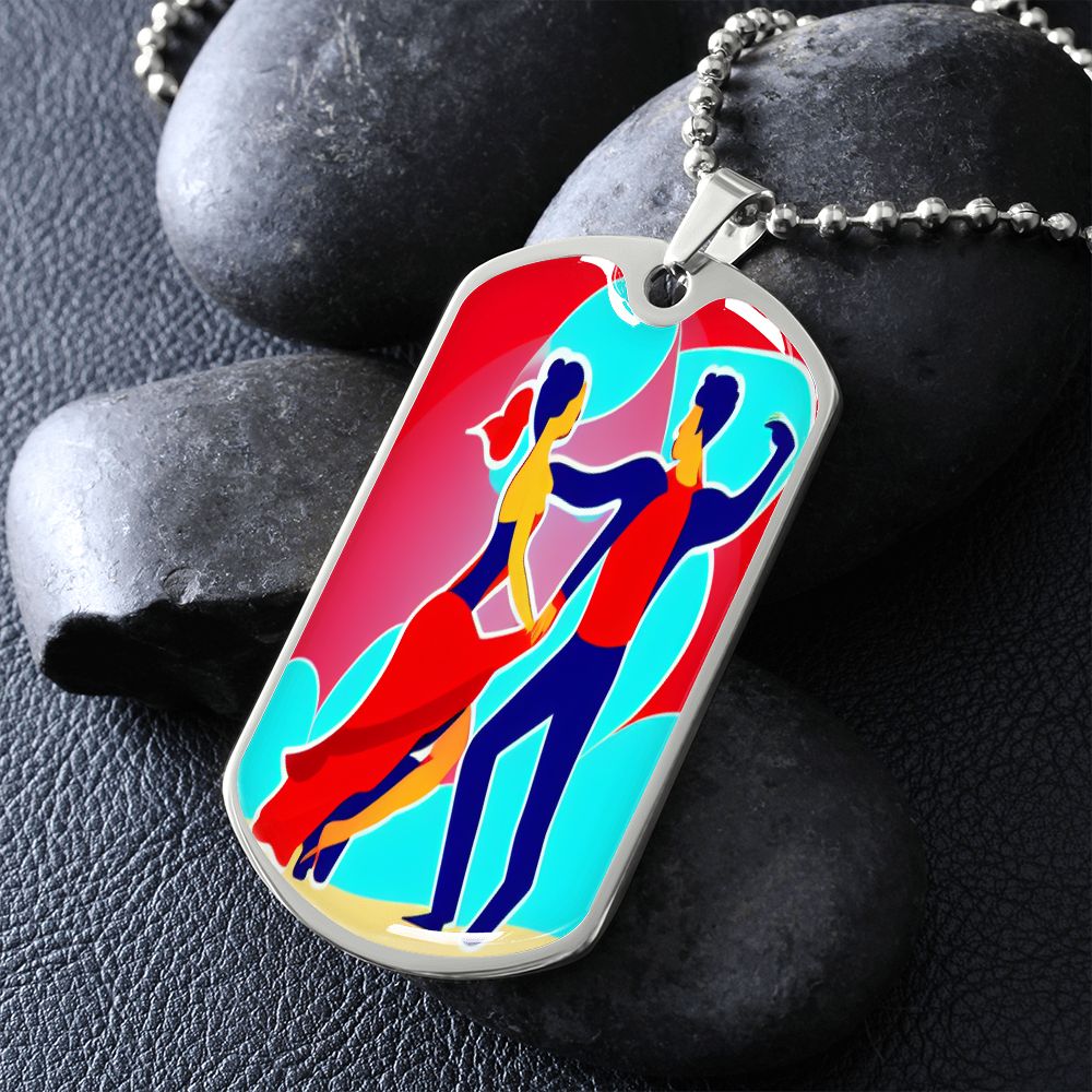 Salsa dog tag. Designed by Artificial Intelligence