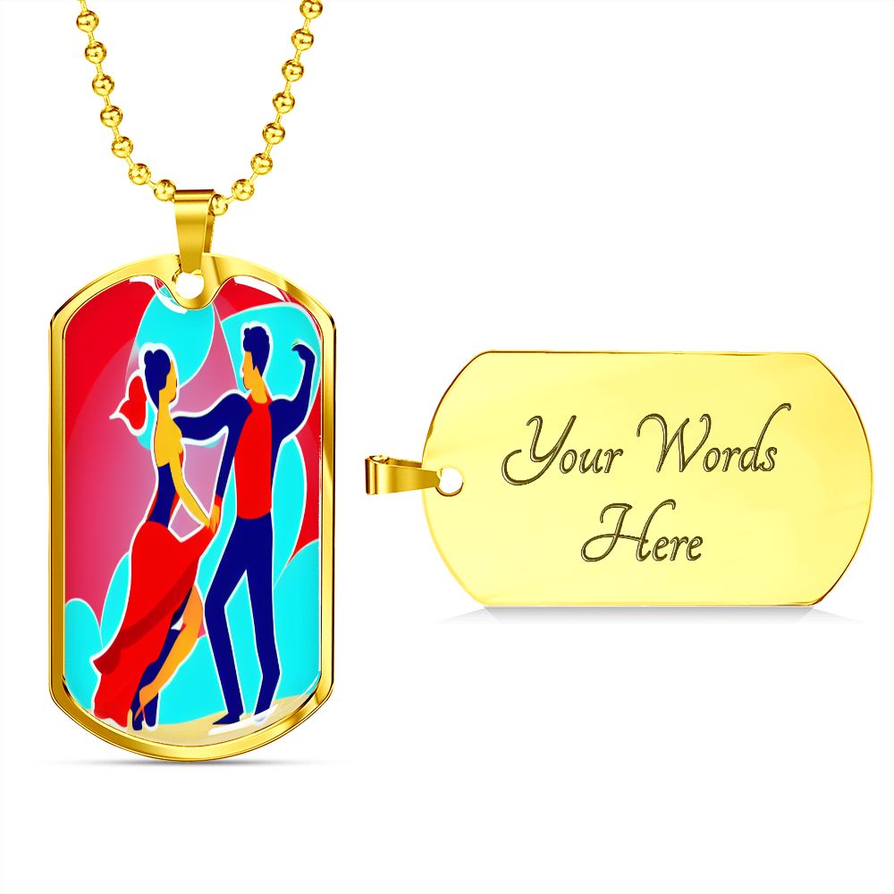Salsa dog tag. Designed by Artificial Intelligence