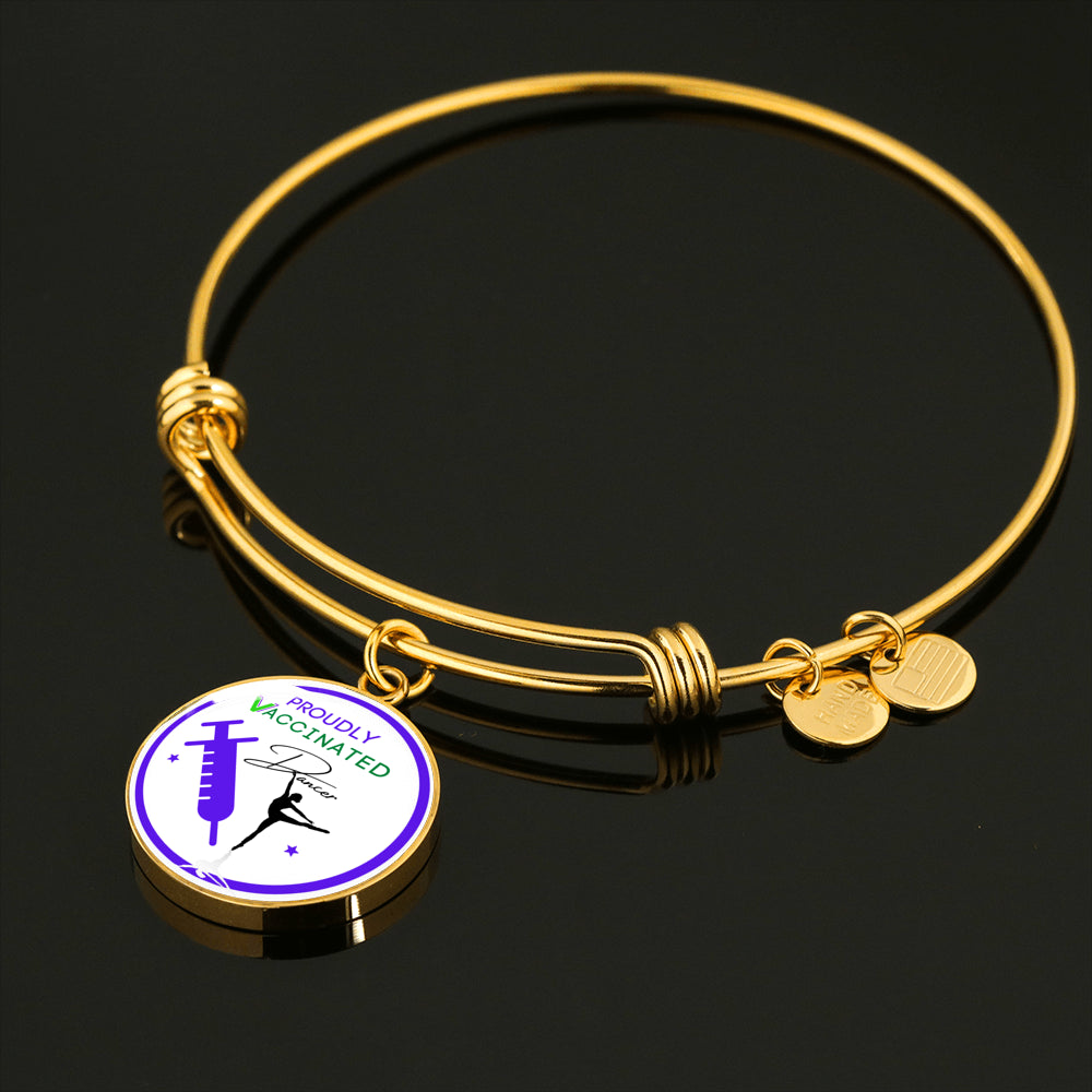 Proudly Vaccinated Dancer stainless steel hand made bracelet - World Salsa Championships