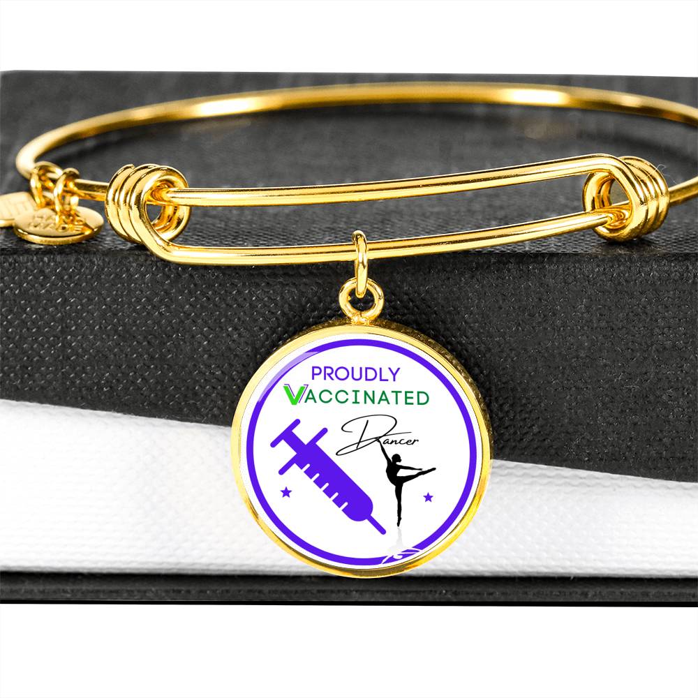 Proudly Vaccinated Dancer stainless steel hand made bracelet - World Salsa Championships