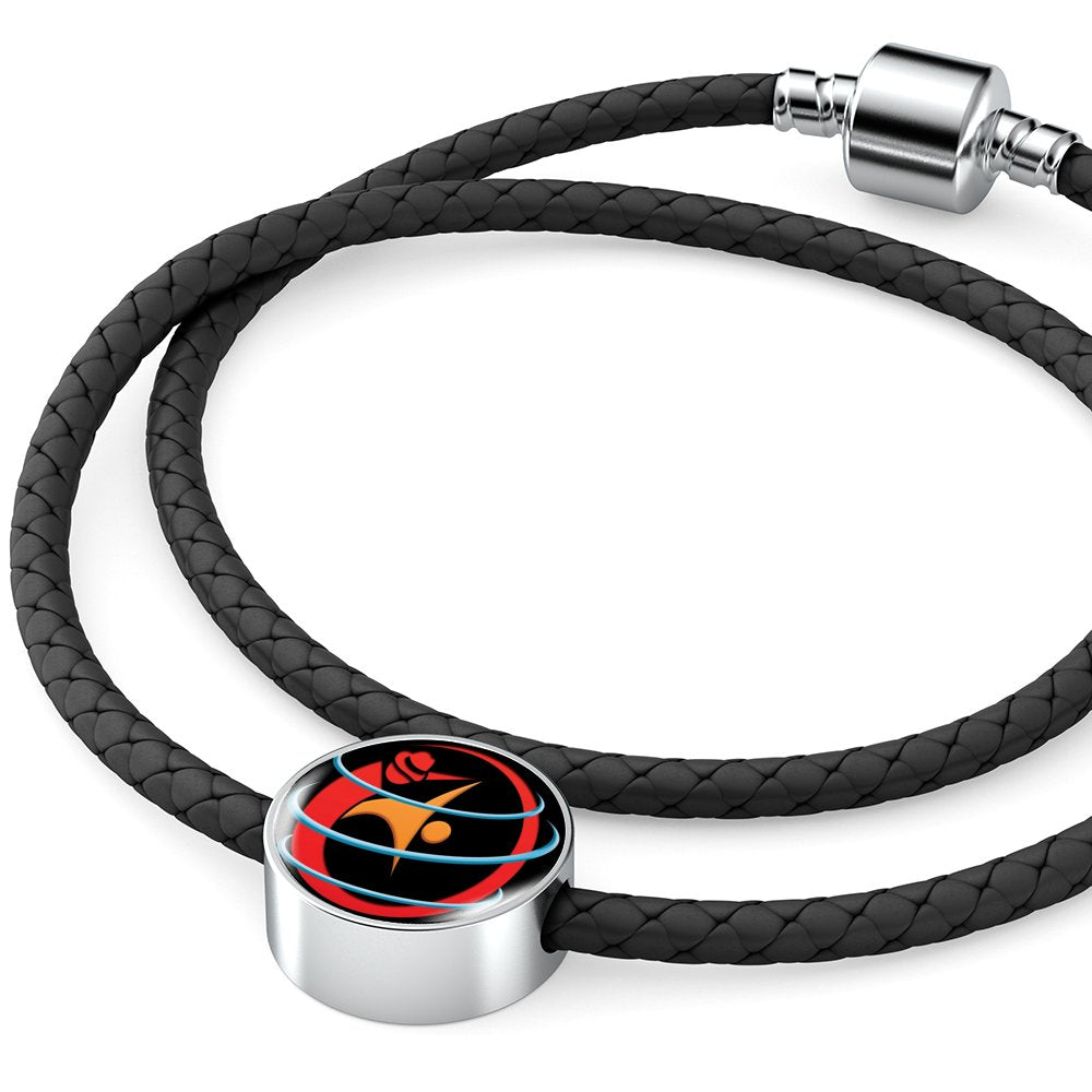 Private Collection- WSC Woven Double-Braided Real-Leather Charm Bracelet - World Salsa Championships