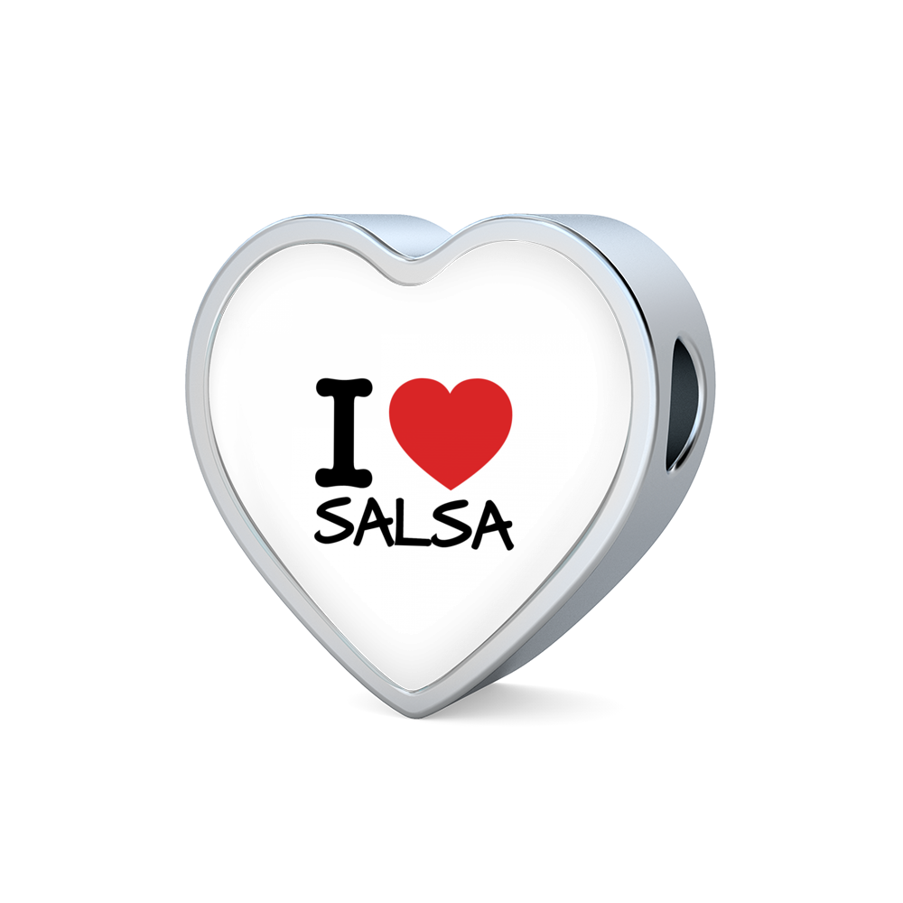 I love Salsa Woven Double-Braided Real-Leather Charm Bracelet - World Salsa Championships