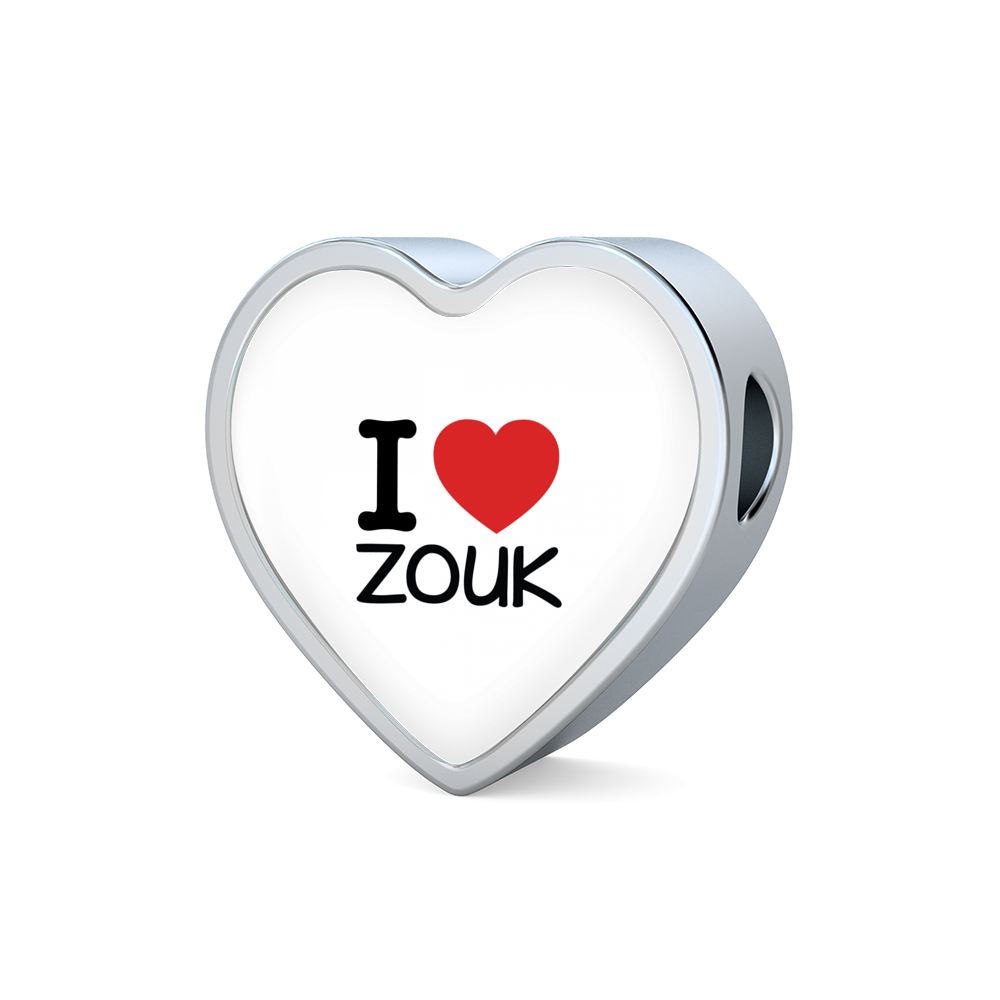 I love Zouk Woven Double-Braided Real-Leather Charm Bracelet - World Salsa Championships