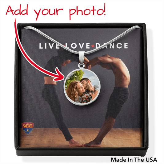 New Live, Love, Dance personalized collection: Photo pendant.