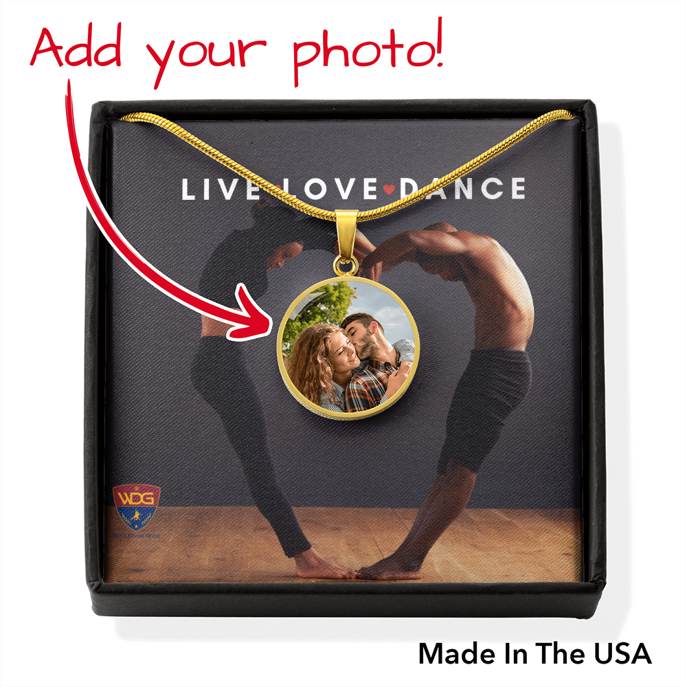 New Live, Love, Dance personalized collection: Photo pendant.