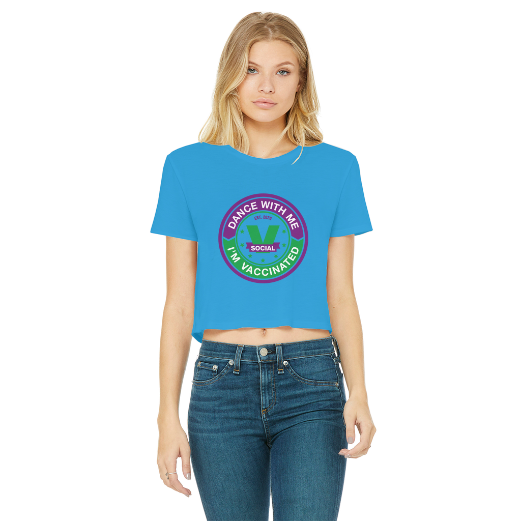 Dance with Me Classic Women's Cropped Raw Edge T-Shirt - World Salsa Championships