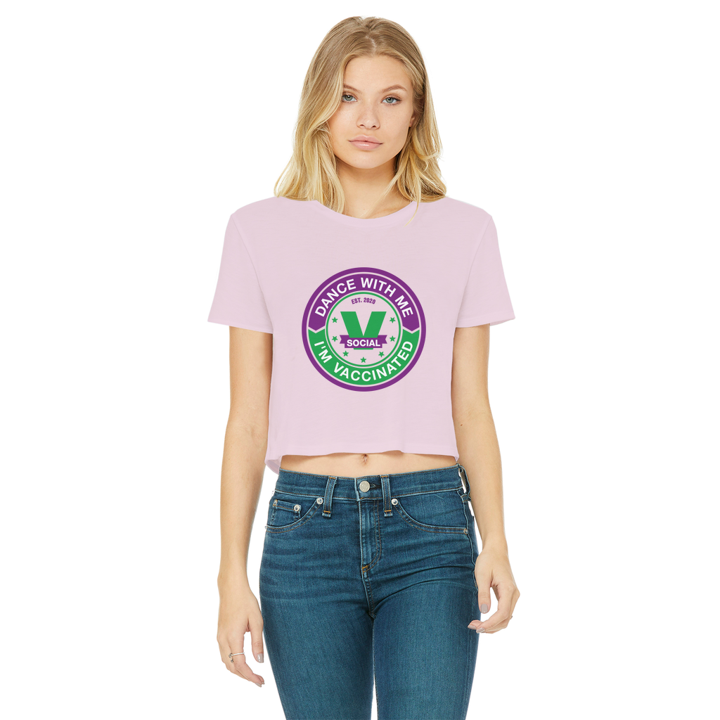 Dance with Me Classic Women's Cropped Raw Edge T-Shirt - World Salsa Championships